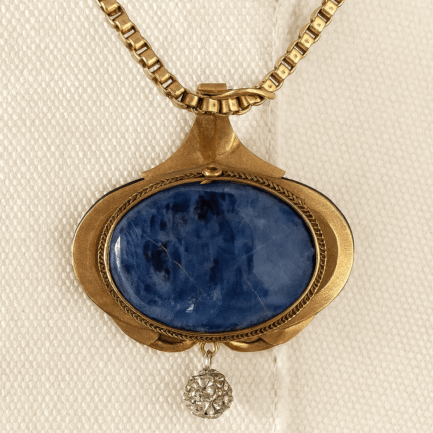
                  
                    Blue Sodalite Pendant with Gold Frame – Antique Victorian, Paris - Curated Home Decor
                  
                