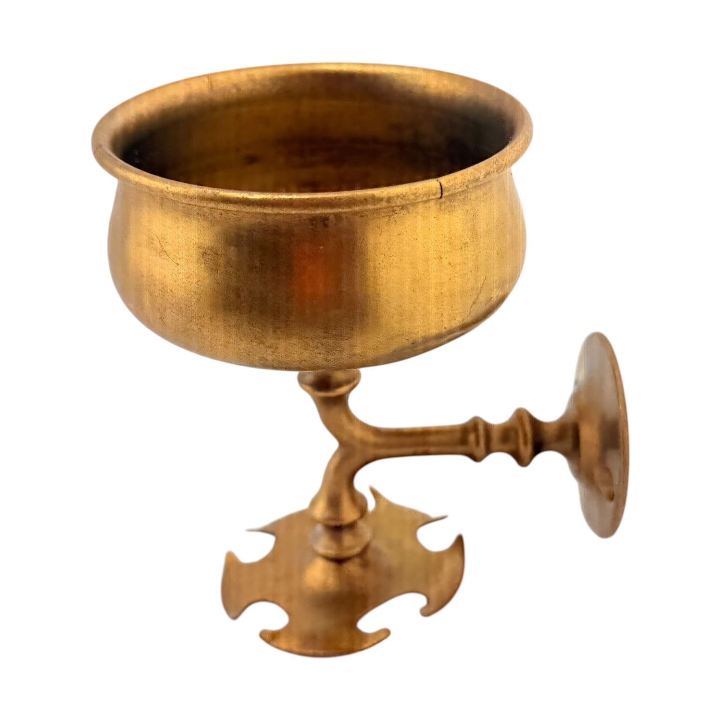 Gilt Brass Chalice with Cross-Form Base - Curated Home Decor