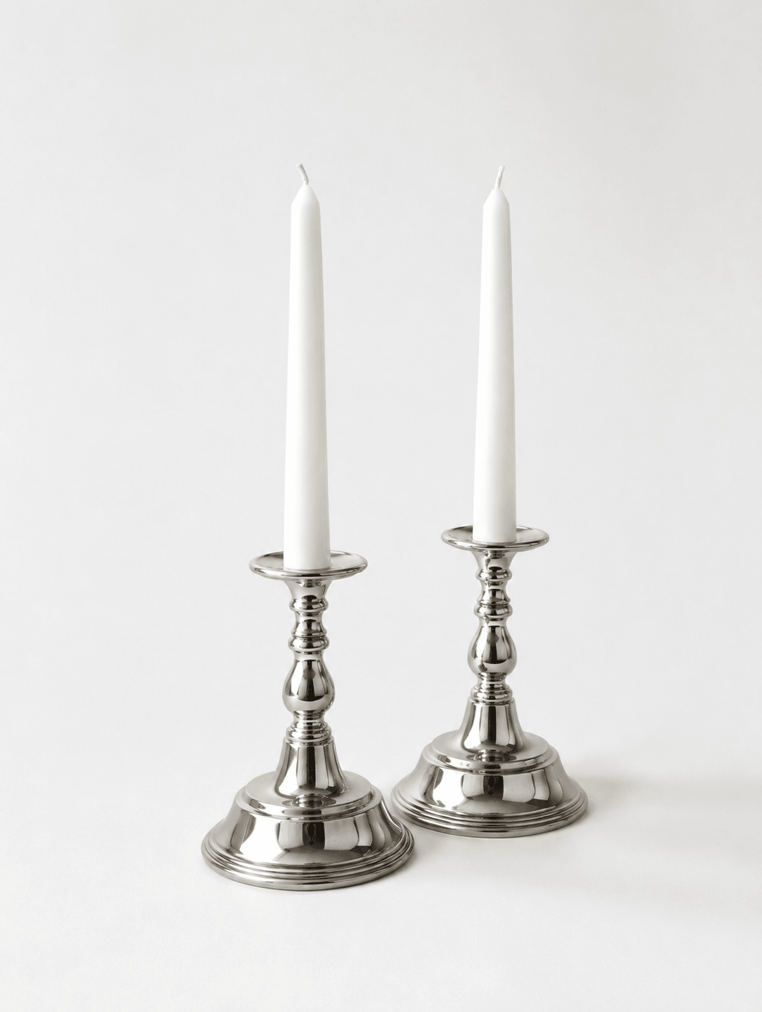 Pair of Vintage Silver-Plated Candlesticks - Curated Home Decor