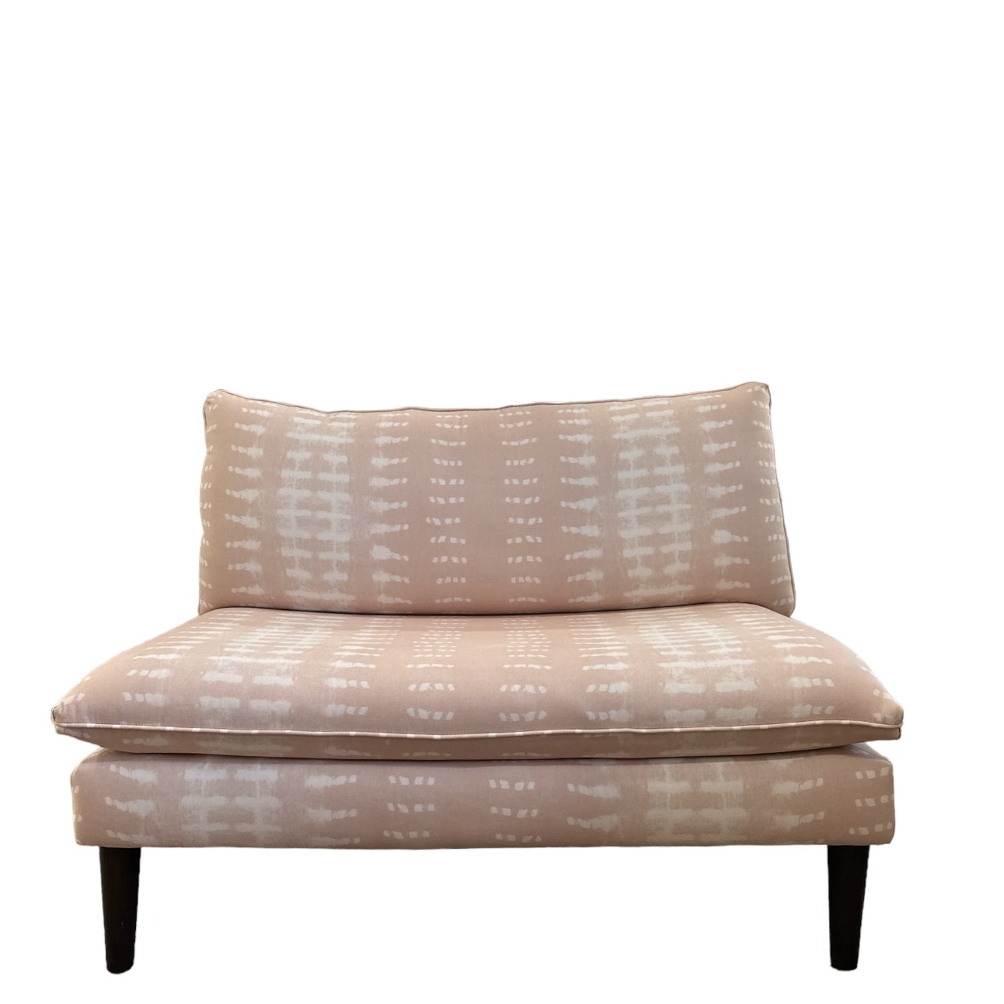 Skyline Furniture Blush Pale Pink Dotted Stripe Armless Love Seat
