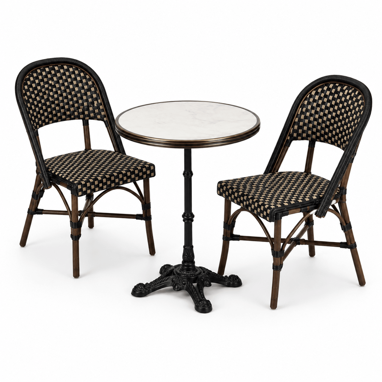 
                  
                    French Bistro Table 20", White Marble and Iron Base - Curated Home Decor
                  
                