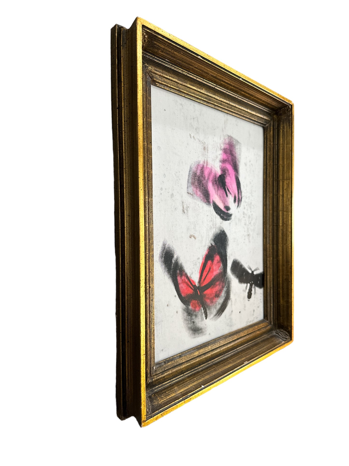 Vintage Silkscreen Butterflies Framed Art