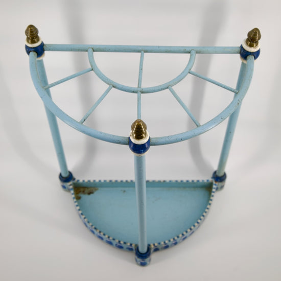 Vintage Blue Corner Umbrella Rack