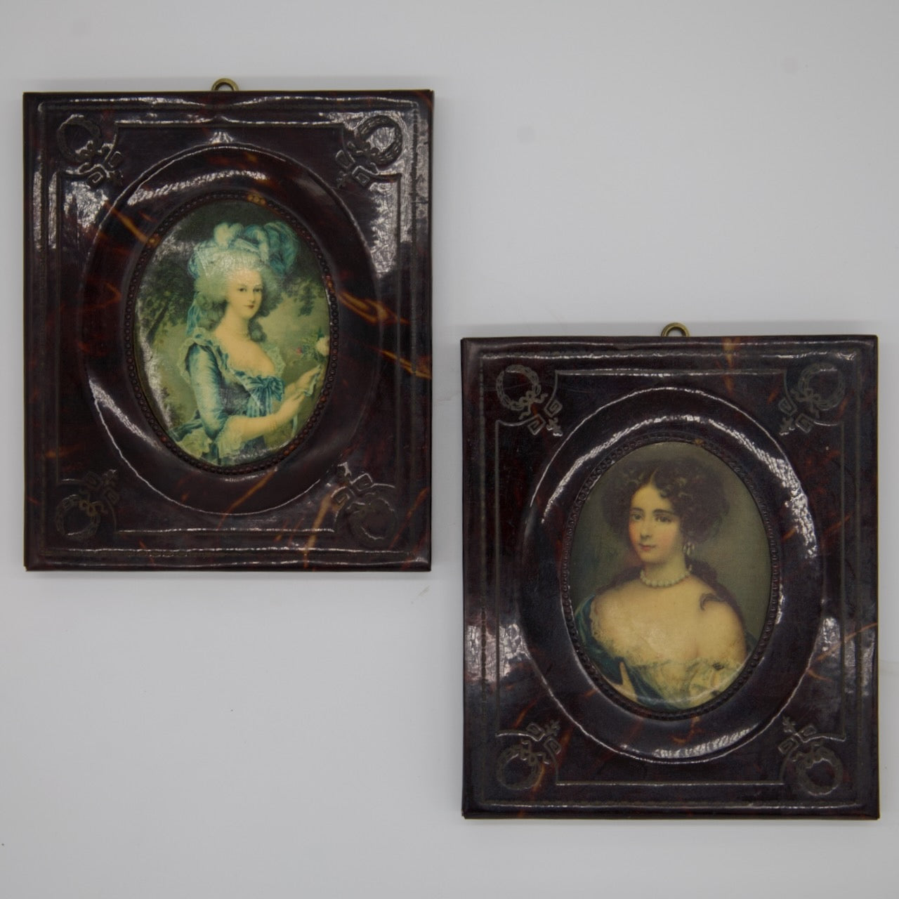 Antique German Transferware Portraits – Louise-Rosalie Dugazon & Marie Antoinette - Curated Home Decor