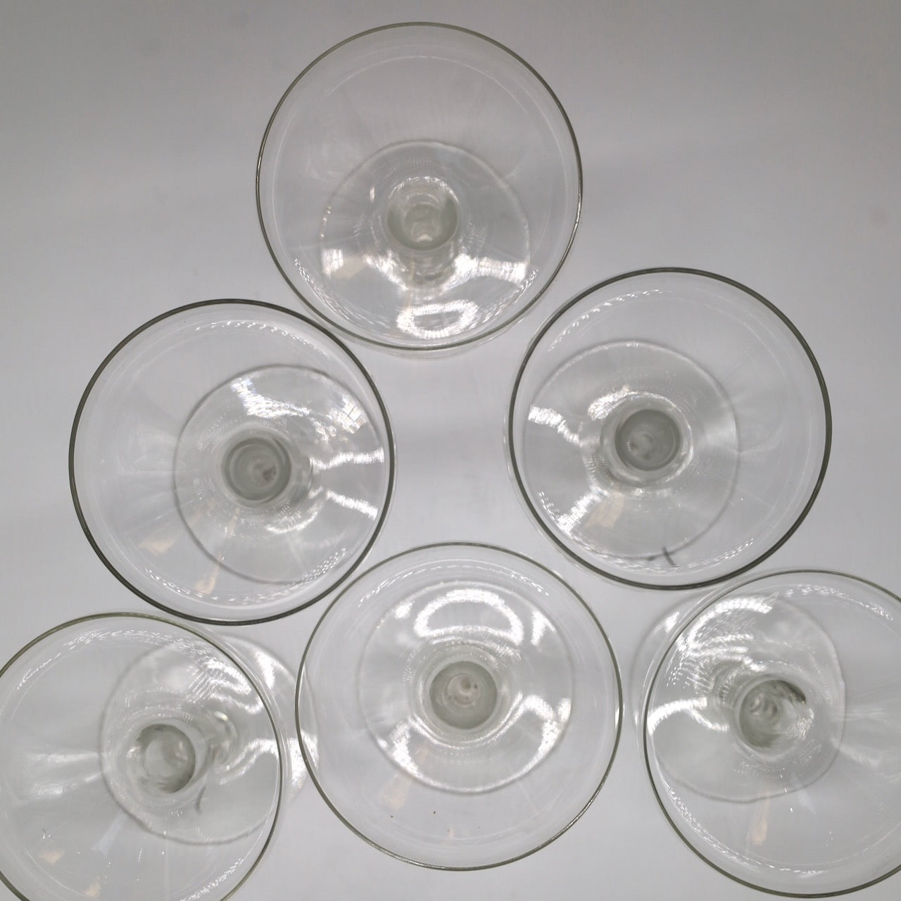 Vintage Hallow Stem Coupe Glasses, Set of 6