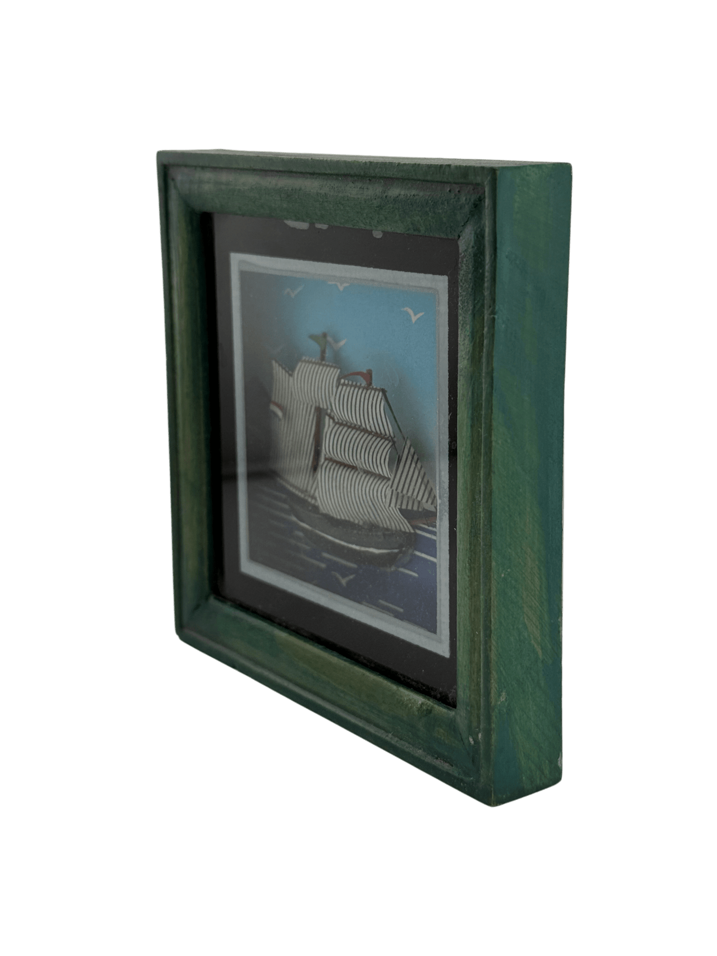 
                  
                    Vintage Folk Sailing Ship Diorama Shadowbox - Curated Home Decor
                  
                