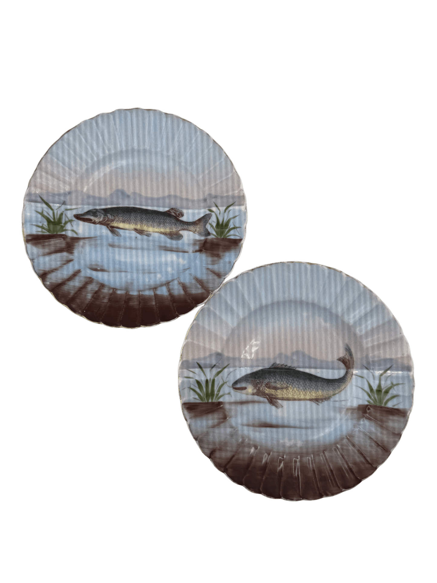 
                  
                    Pair of Vintage Hand-Painted Fish Plates - Curated Home Decor
                  
                