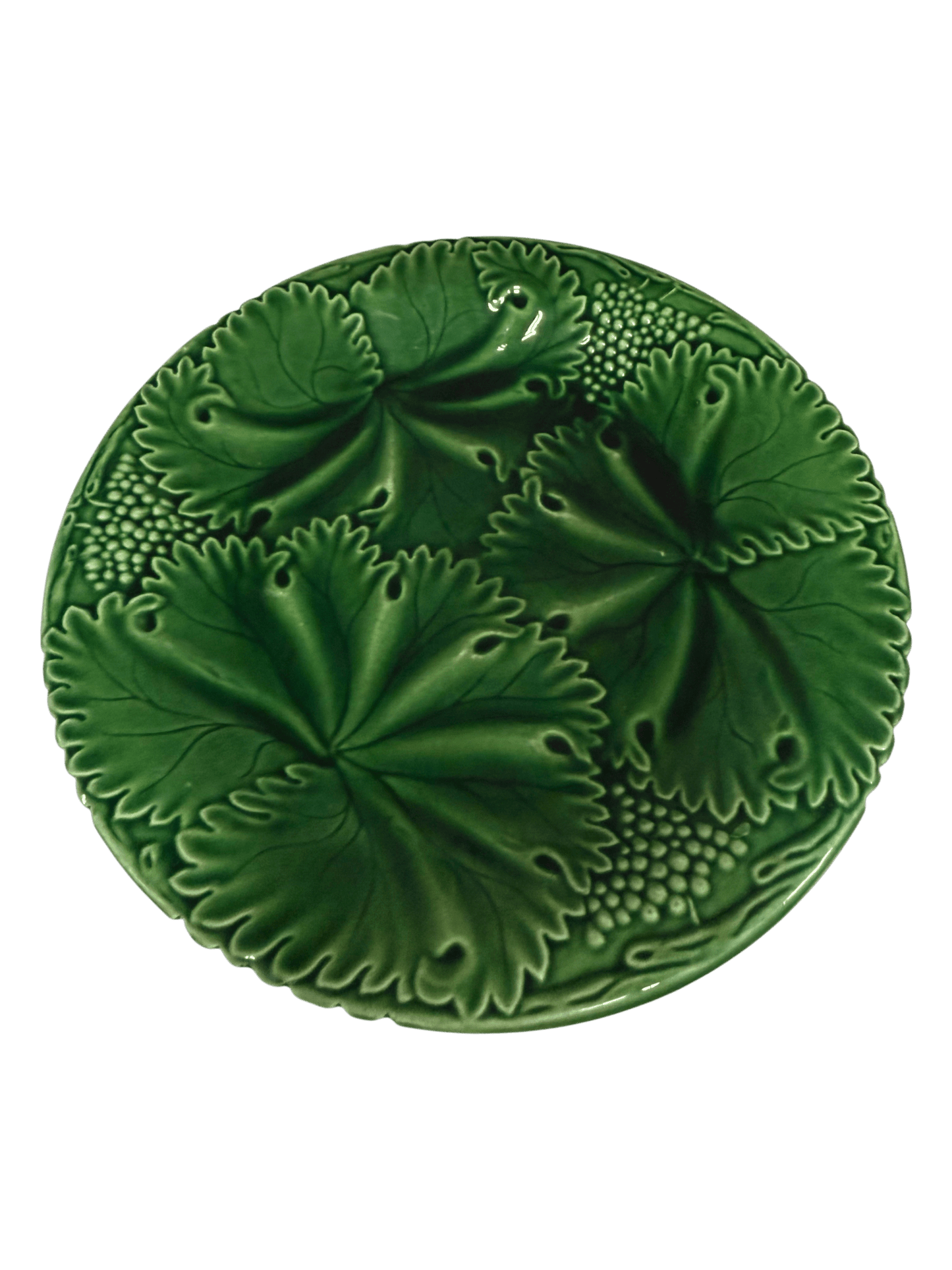 
                  
                    Set of Three Vintage Portuguese Green Majolica Leaf Plates - Curated Home Decor
                  
                