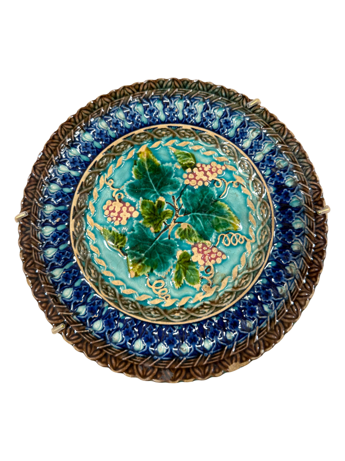 
                  
                    Vintage Majolica Botanical Wall Plates in Cobalt, Turquoise & Green – Set of 2 - Curated Home Decor
                  
                