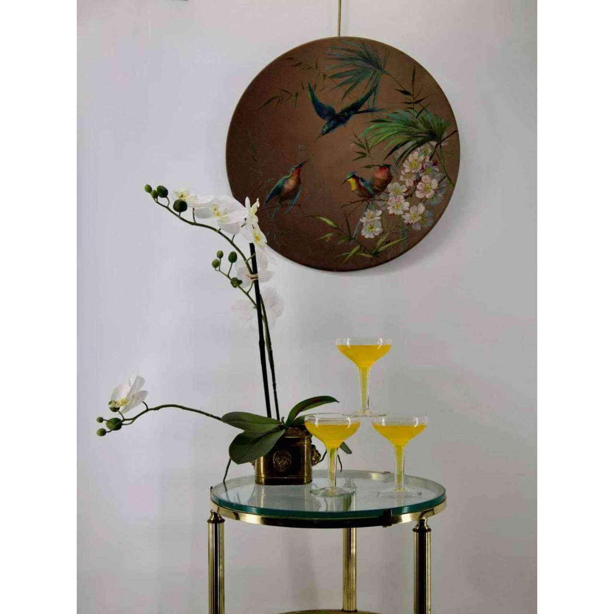 
                  
                    Antique Hand-Painted Metal Plaque – Botanical and Hummingbird - Curated Home Decor
                  
                