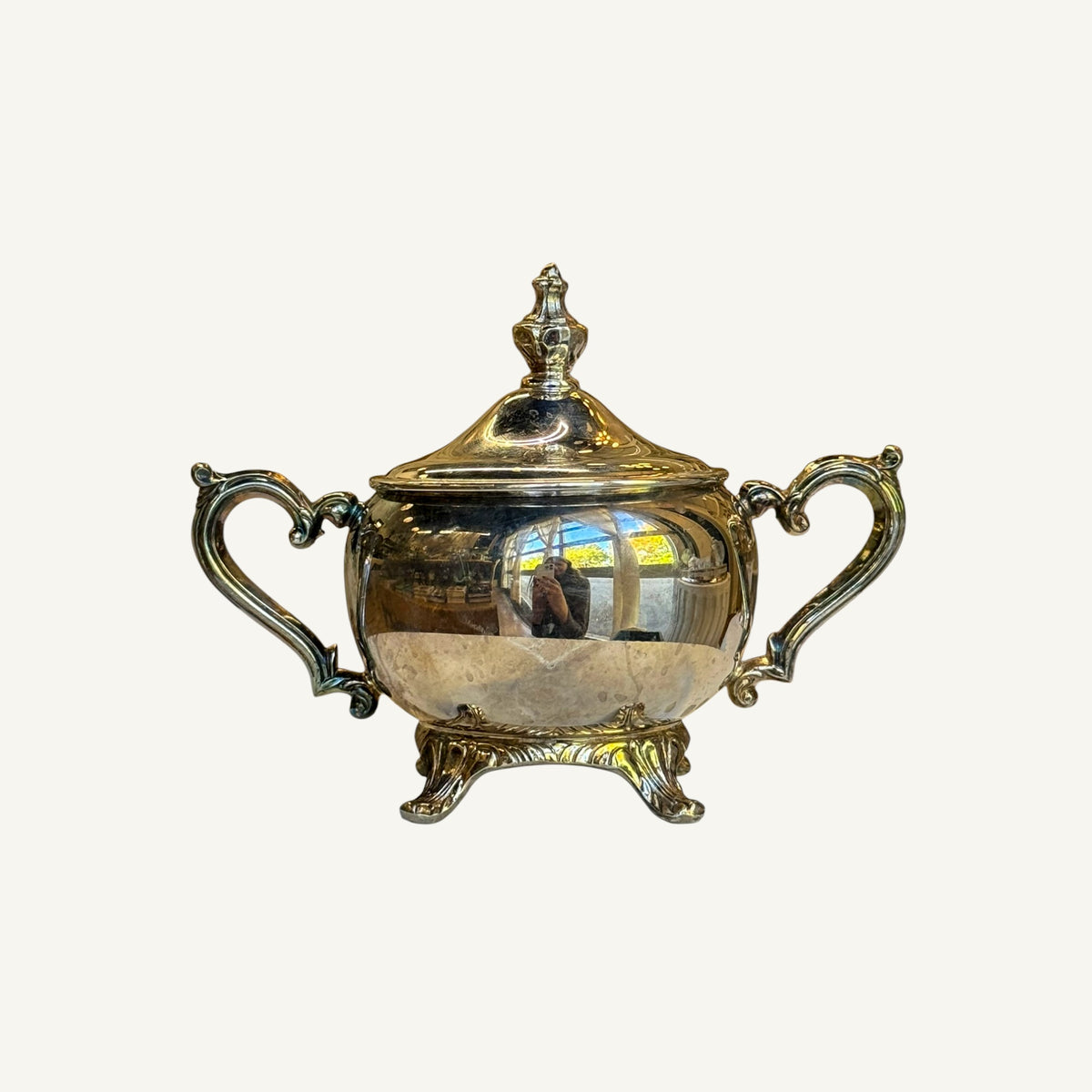 Vintage Silverplate Footed Covered Sugar Bowl - Curated Home Decor