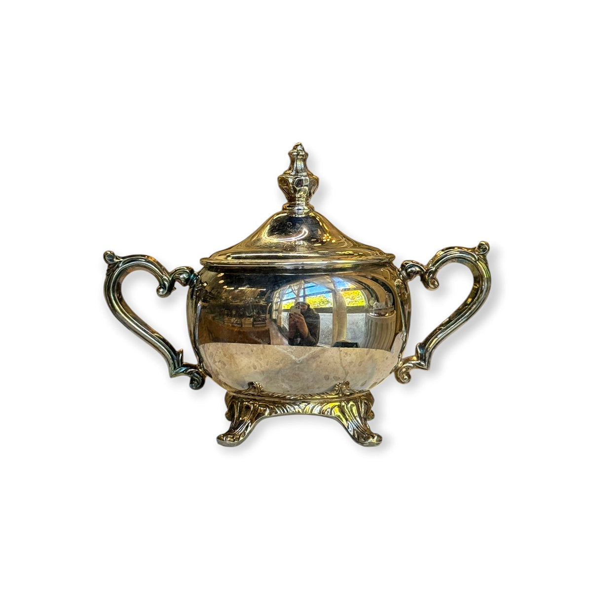 Vintage Silverplate Footed Covered Sugar Bowl - Curated Home Decor