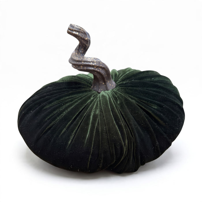 Velvet Pumpkin with Gold-Splattered Stem