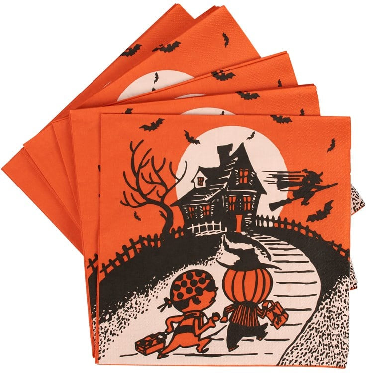 Vintage Inspired Halloween Dinner Napkin - Curated Home Decor