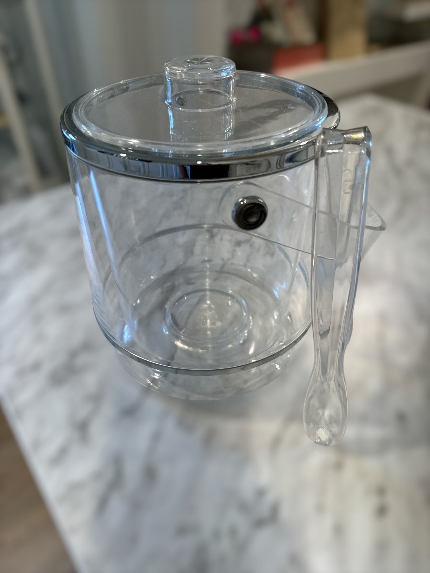 Vintage Lucite Ice Bucket with Tongs - Curated Home Decor