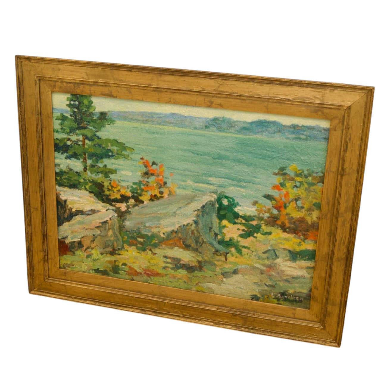 Vintage Original Framed Landscape Painting - Curated Home Decor