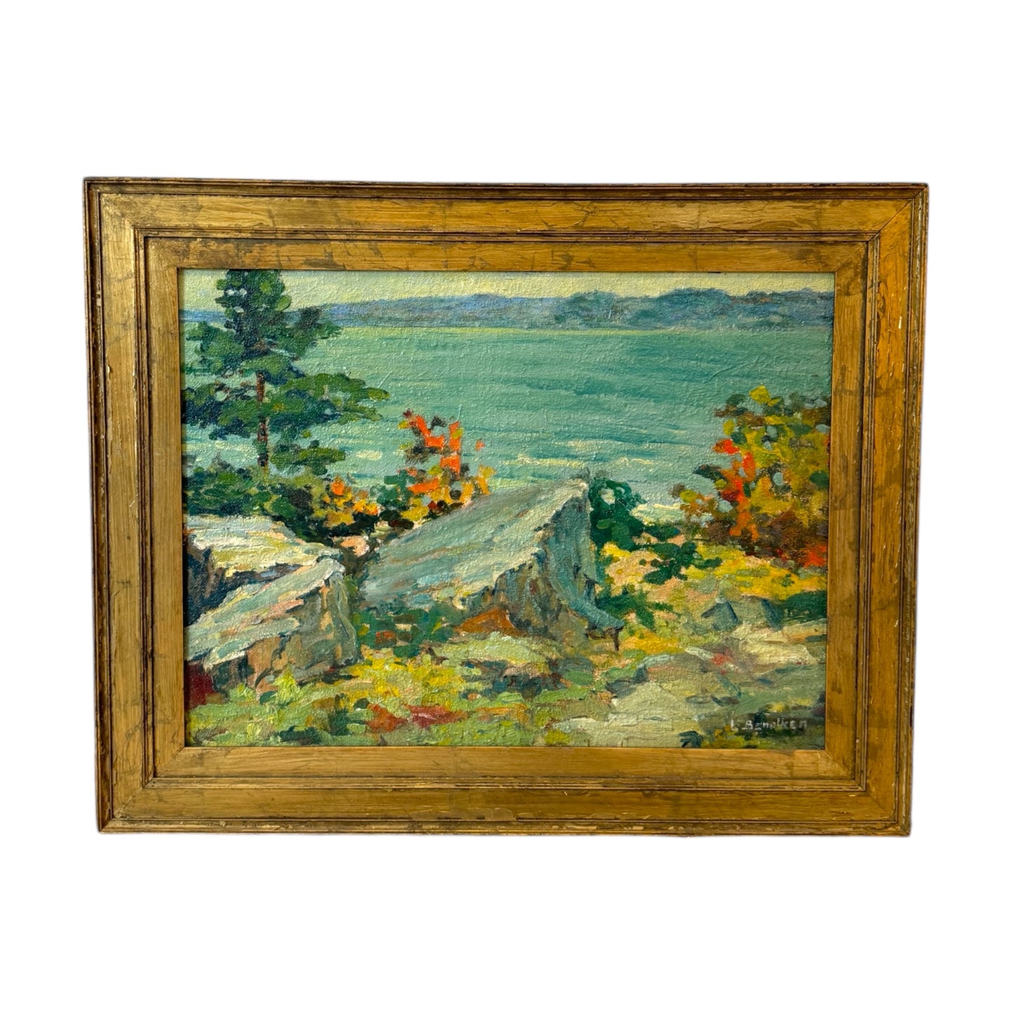 Vintage Original Framed Landscape Painting - Curated Home Decor