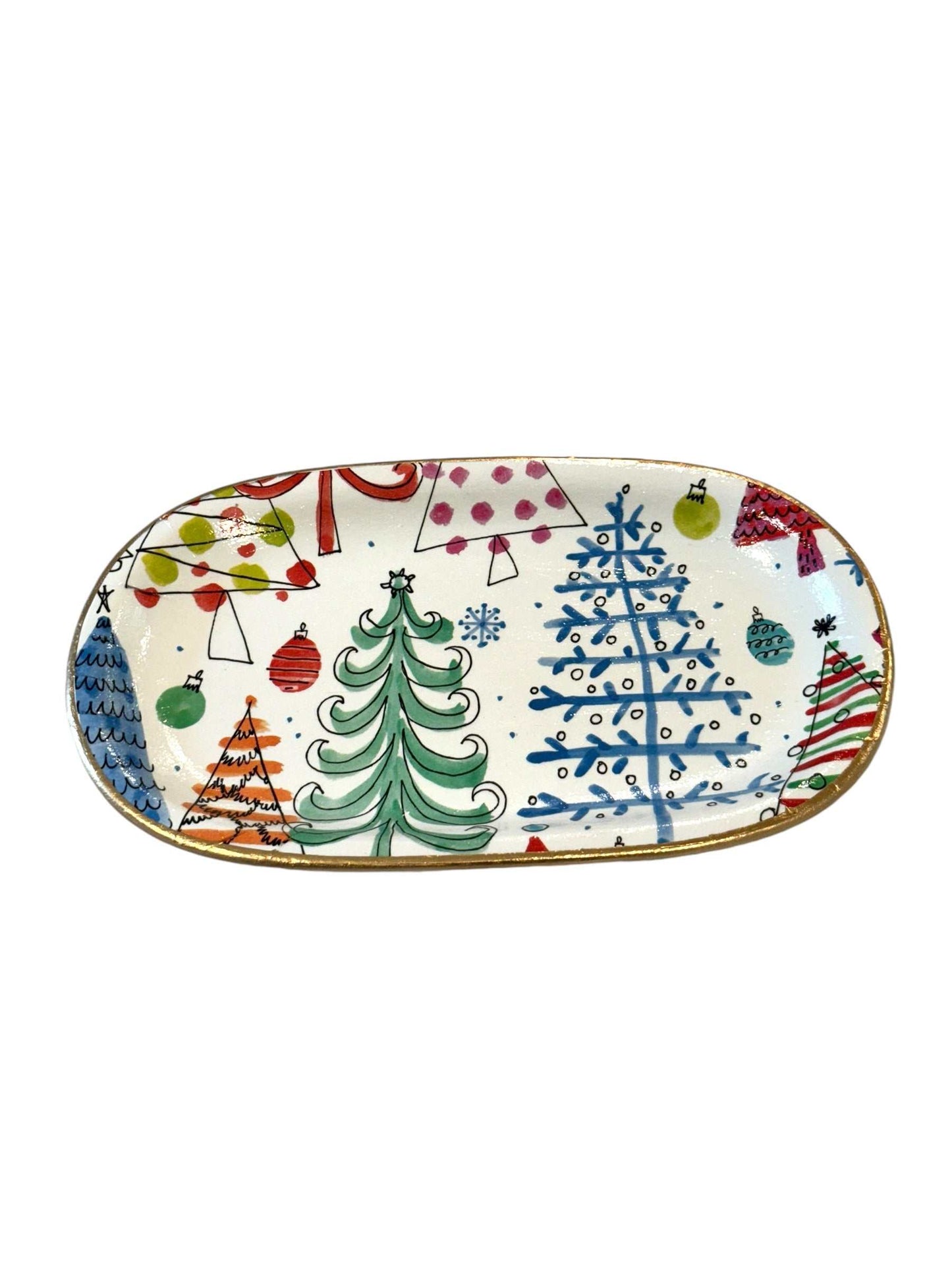 Christmas Ceramic Jewelry tray: Large Christmas Tree - Curated Home Decor