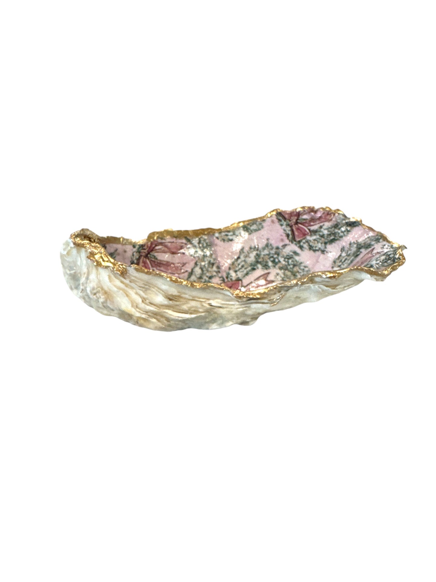 Christmas Oyster Shells: Pink wreath