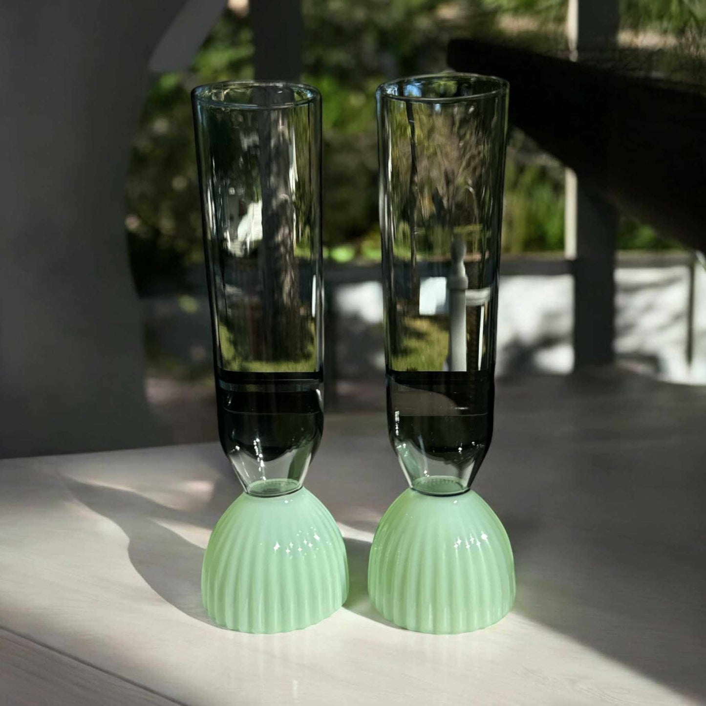 
                  
                    Jade Kairos Champagne Flute | Set of 2 - Curated Home Decor
                  
                