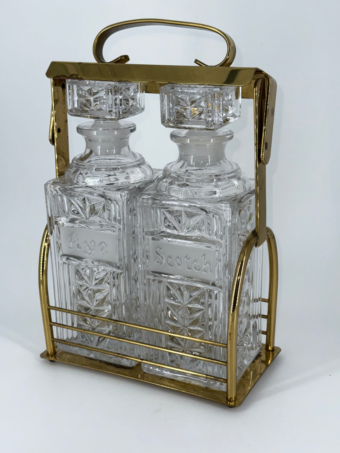 Vintage Brass Tantalus Liquor Set - Curated Home Decor