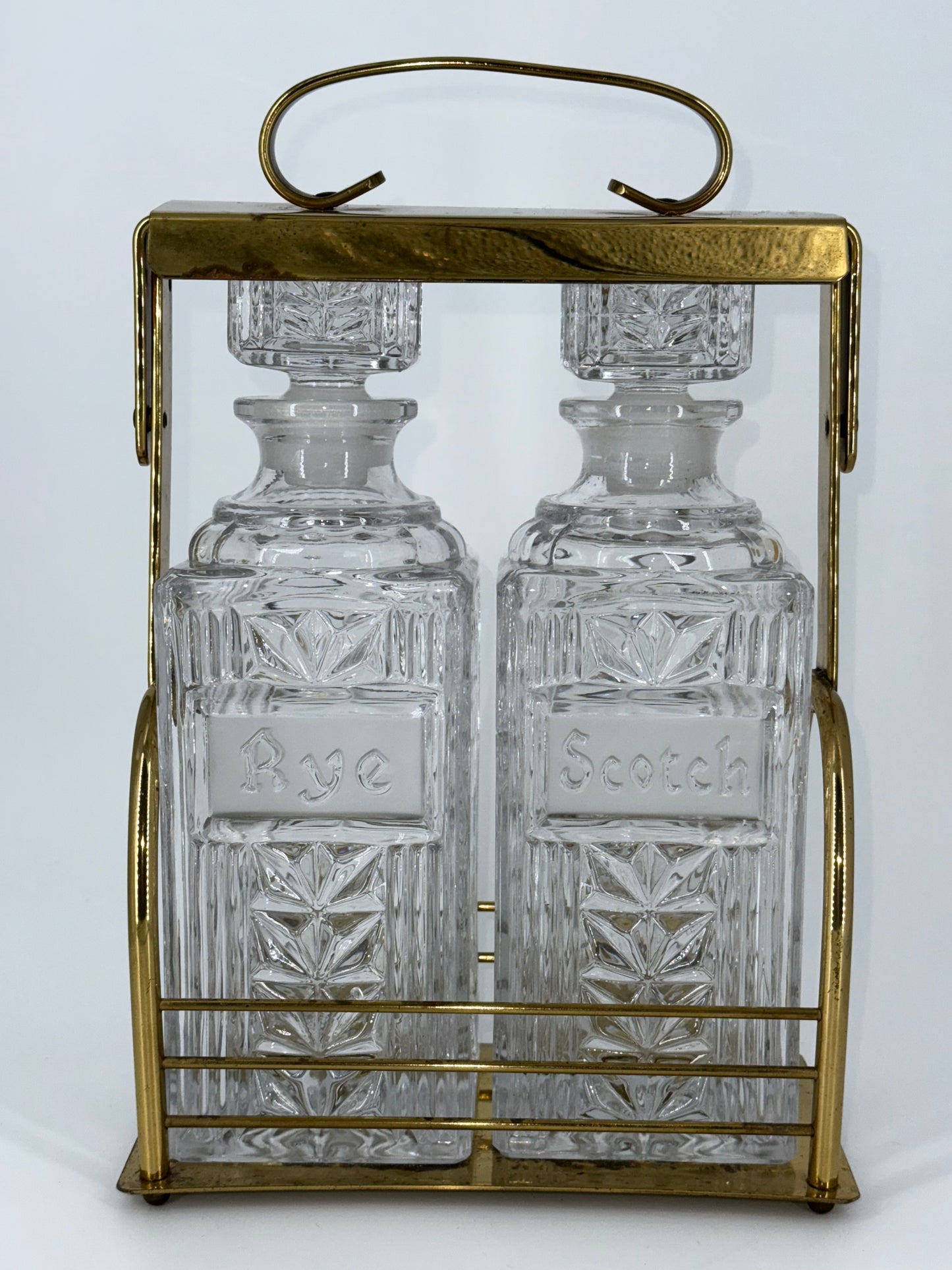 Vintage Brass Tantalus Liquor Set - Curated Home Decor