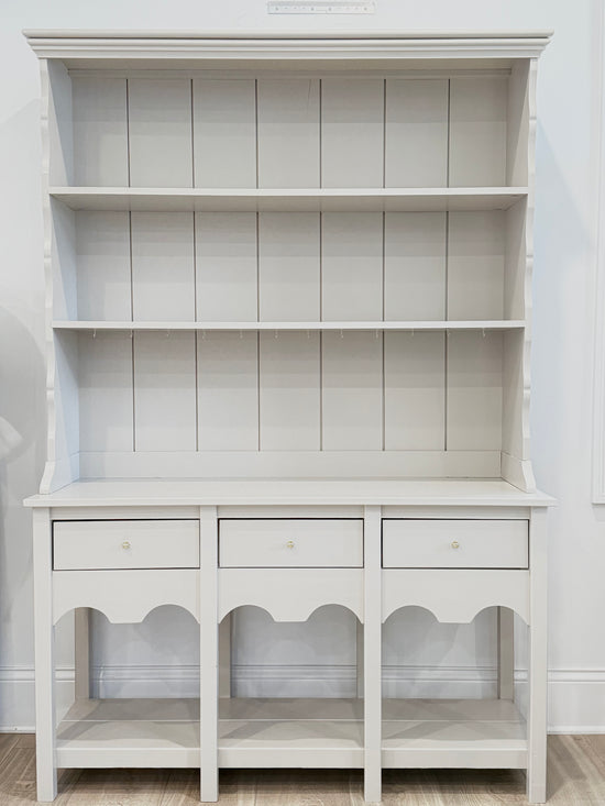 Vintage Refinished Master Craft Pine Hutch in Stone Hearth by Benjamin Moore