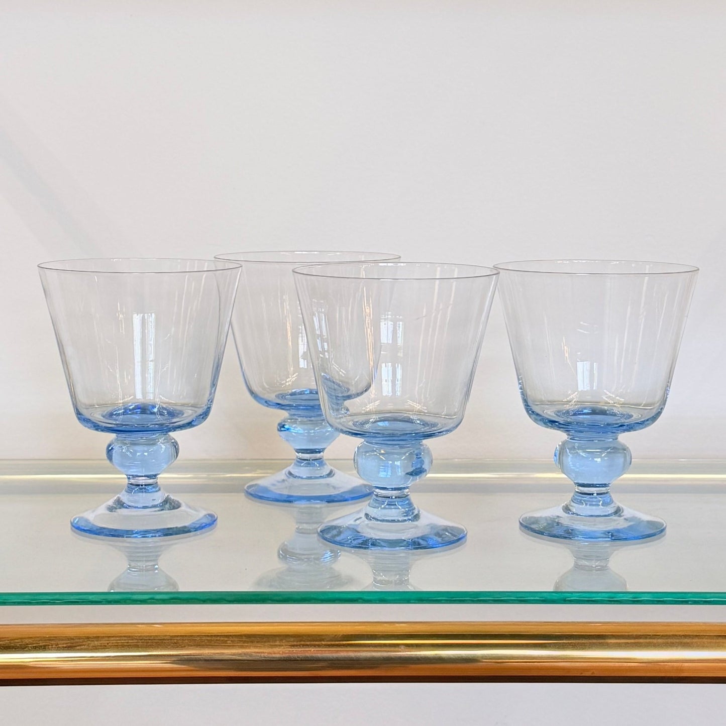 Set of 6 Blue "Bernadette" Water Goblets - Curated Home Decor