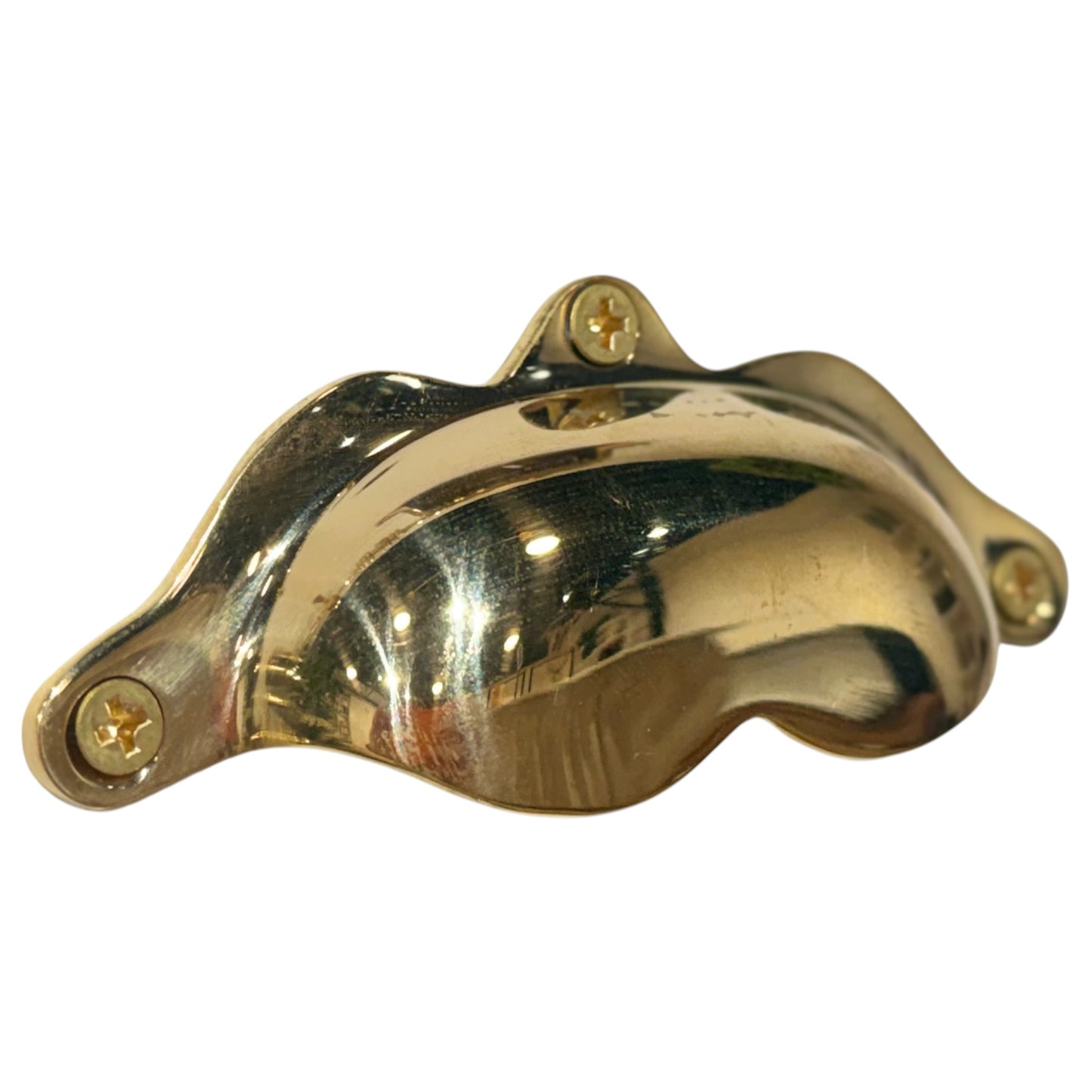 
                  
                    Scalloped Solid Unlacquered Brass Drawer Pull, 4" – Vintage Cabinet Hardware - Curated Home Decor
                  
                