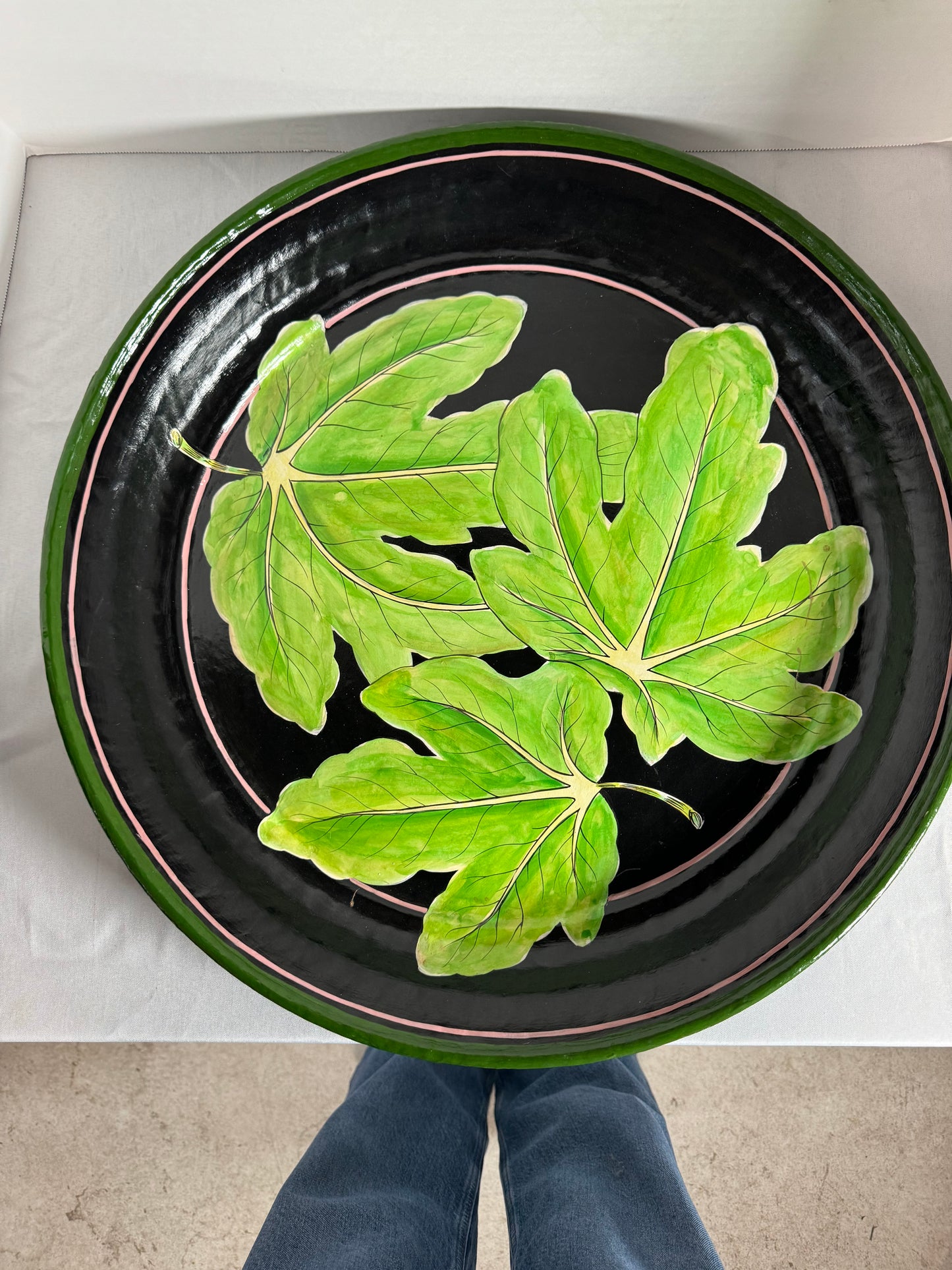 Vintage Hand Painted Leaf Tray