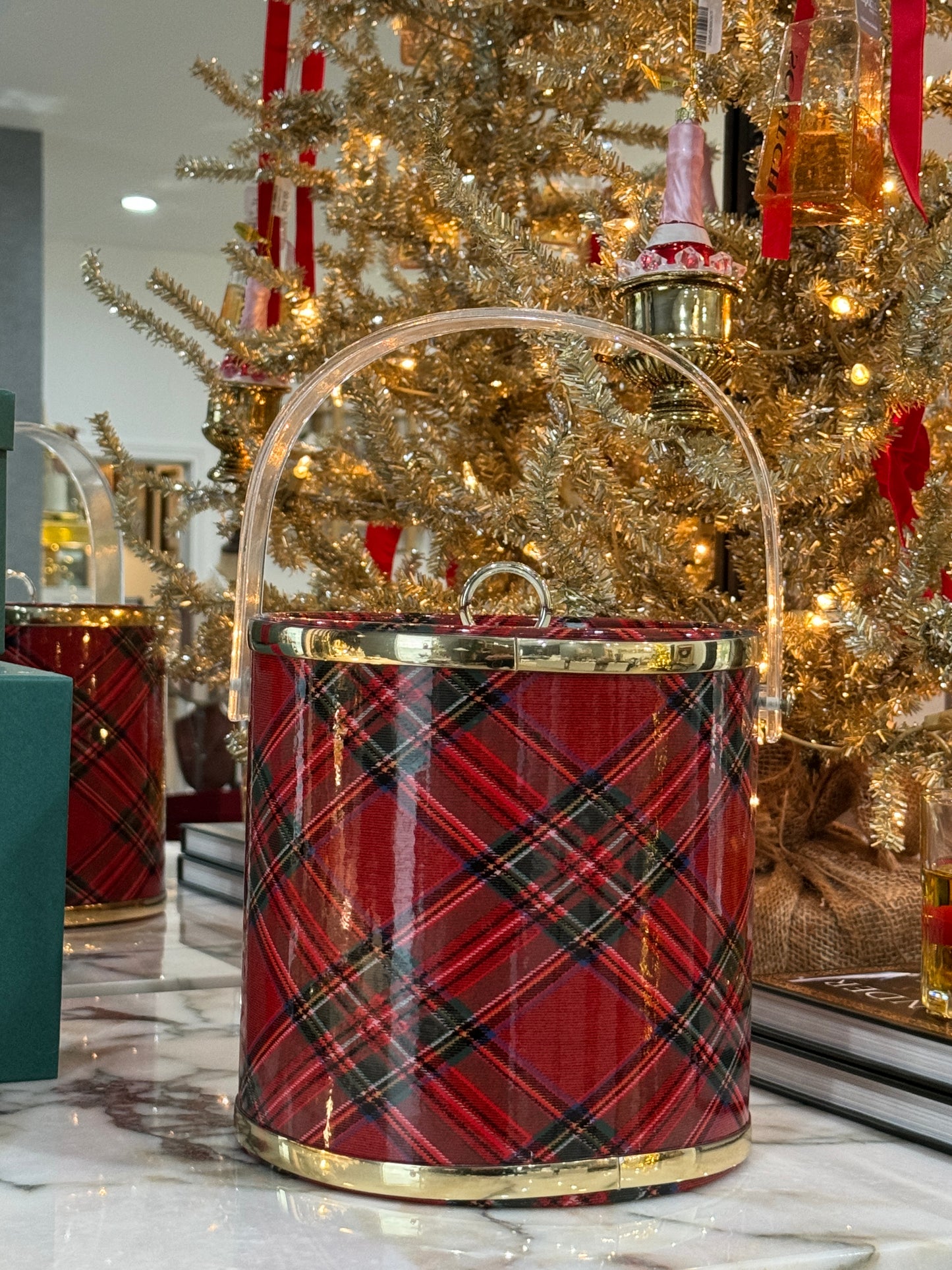 Vintage Tartan Ice Bucket