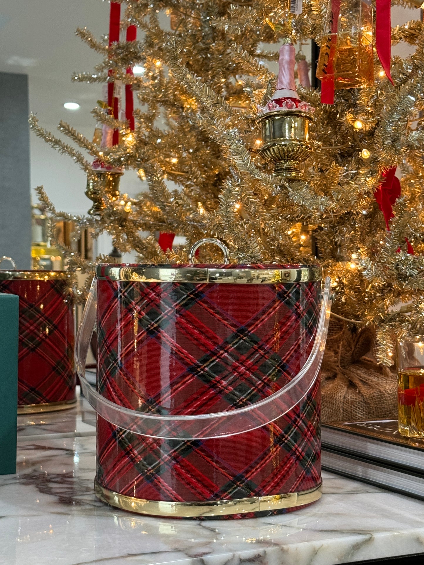 Vintage Tartan Ice Bucket