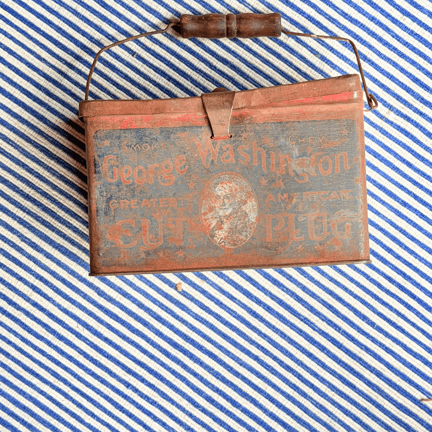 george washington cut plug tobacco Vintage Tin George Washington Smoke Chew Cut