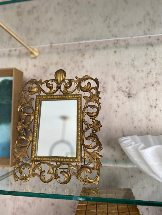 Victorian Cast Iron Frame Mirror - Curated Home Decor