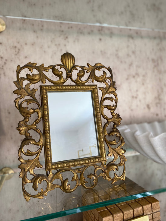 Victorian Cast Iron Frame Mirror - Curated Home Decor