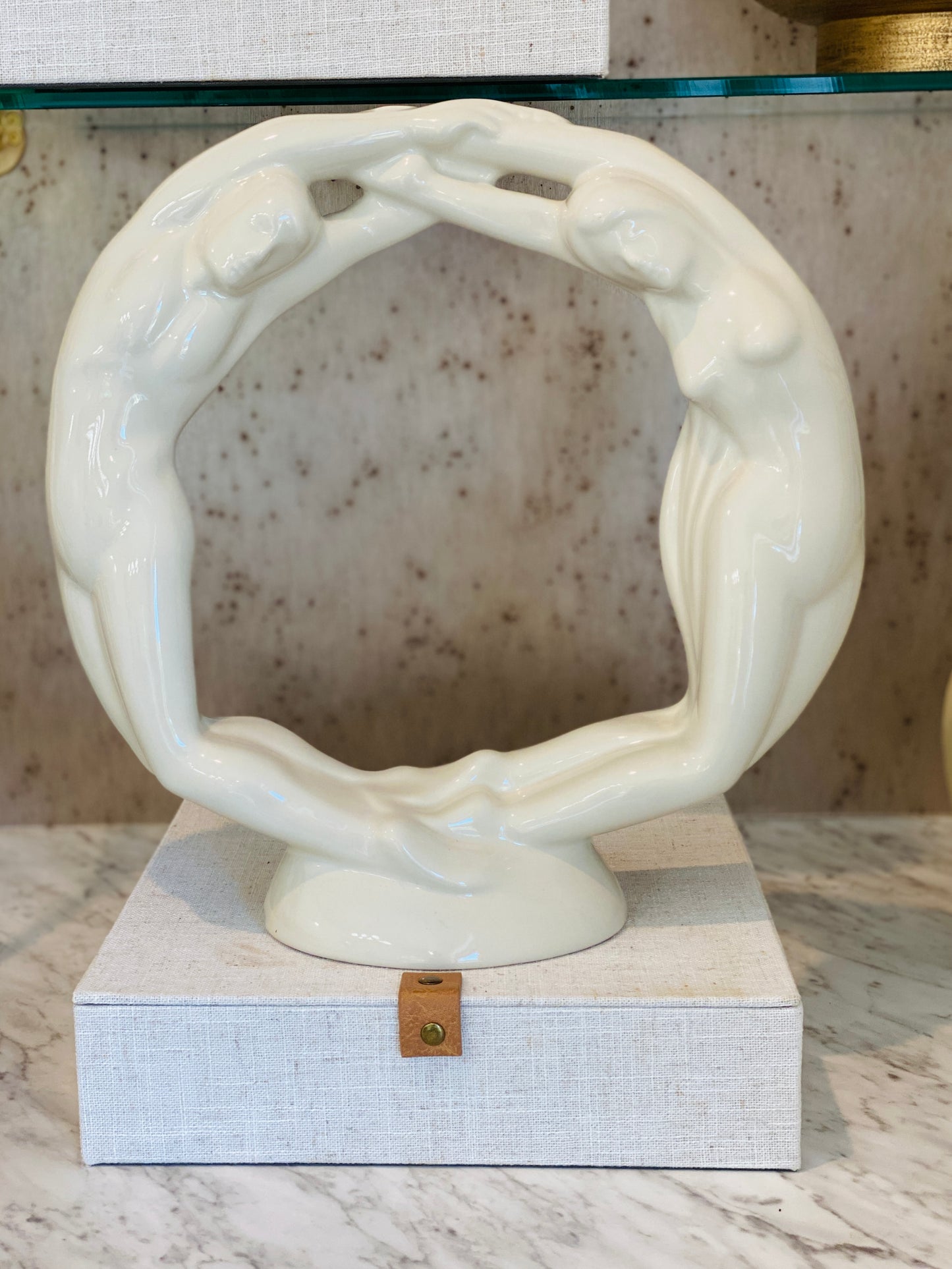 Royal Haeger Nude Man Woman Sculpture Circle of Love Ceramic Statue