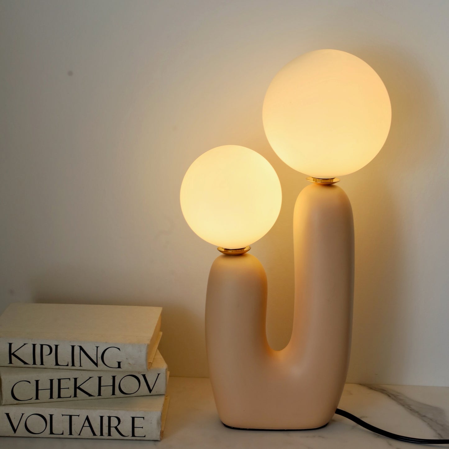 Abstract Double Pronged Table Lamp