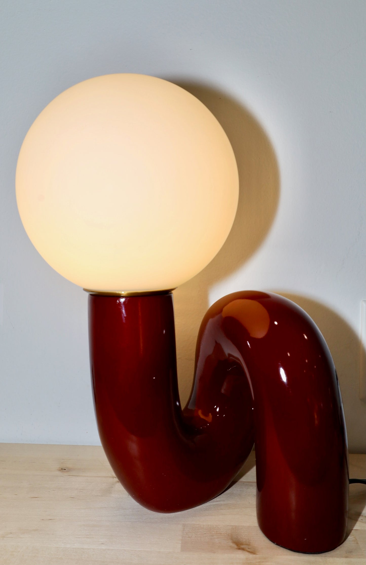Abstract Burgundy Swirl Table Lamp