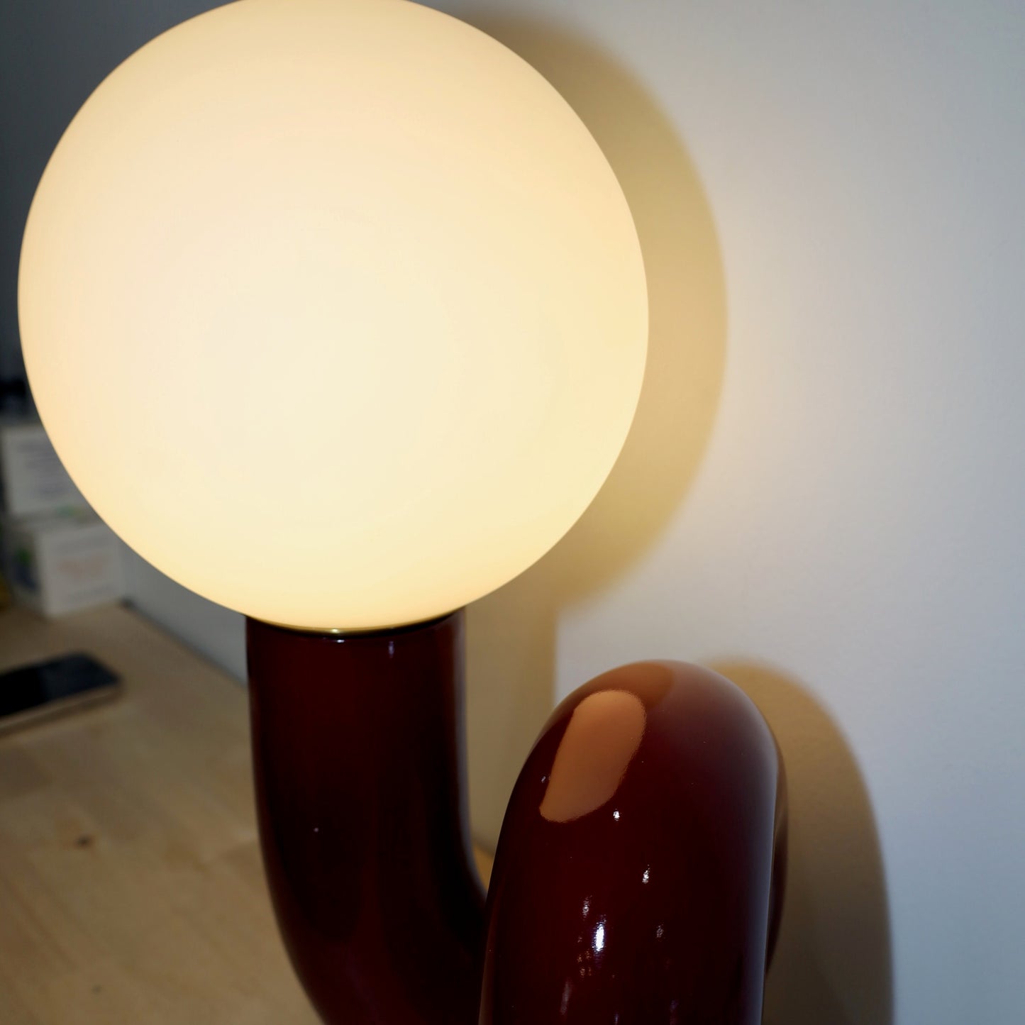 Abstract Burgundy Swirl Table Lamp