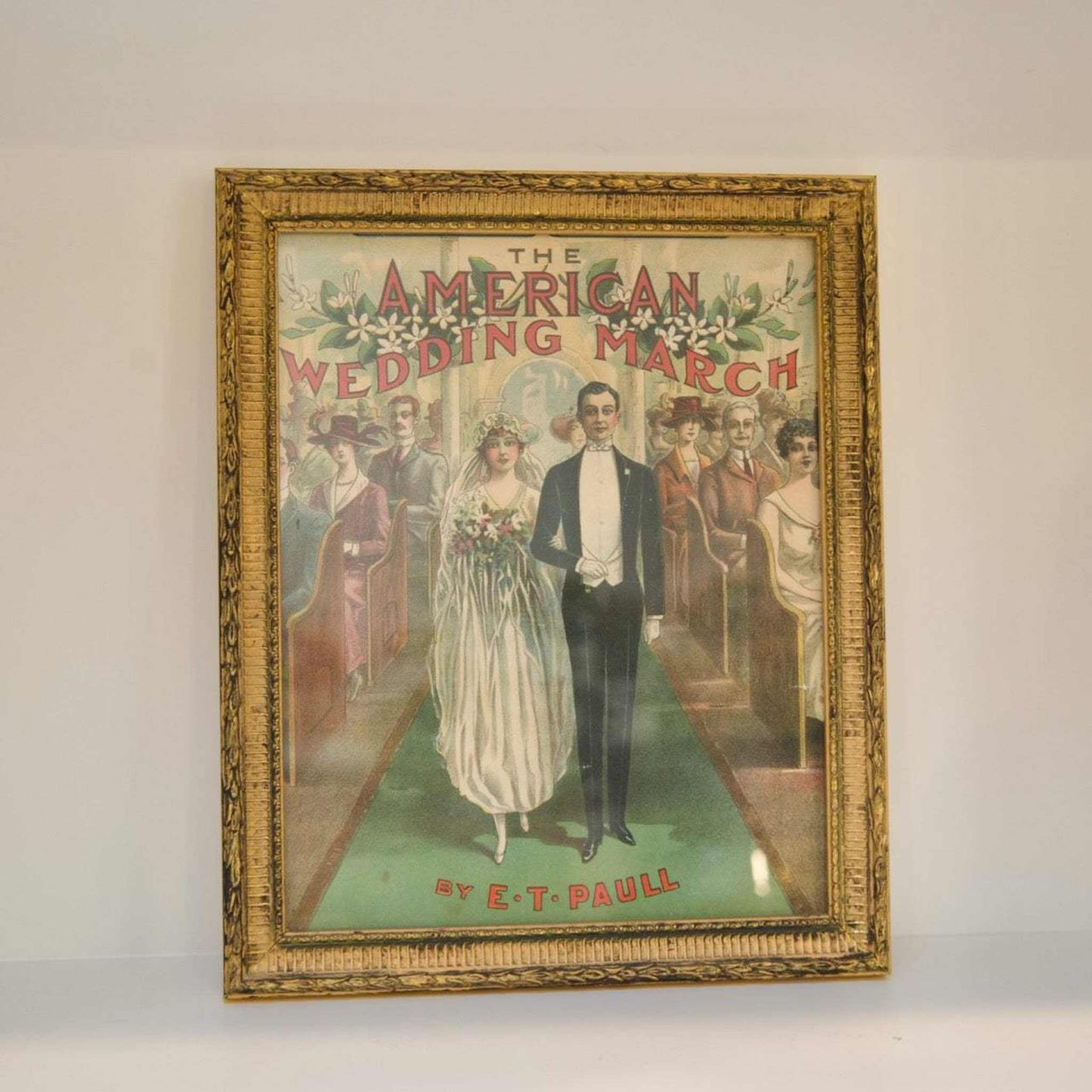 
                  
                    Vintage Framed Wedding March Poster, 1918 Gilt Gold Art - Curated Home Decor
                  
                