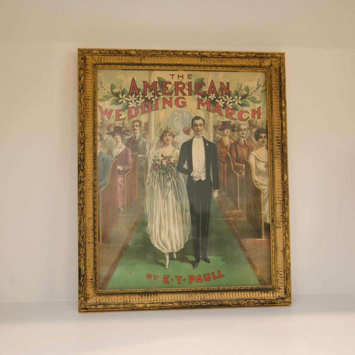 
                  
                    Vintage Framed Wedding March Poster, 1918 Gilt Gold Art - Curated Home Decor
                  
                