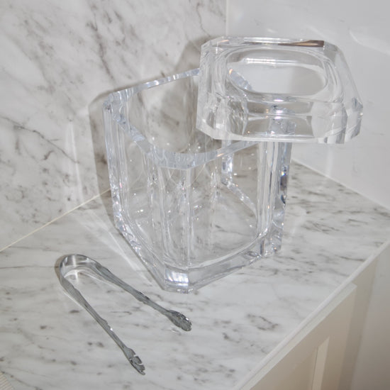 Vintage Lucite Ice Bucket and Tongs