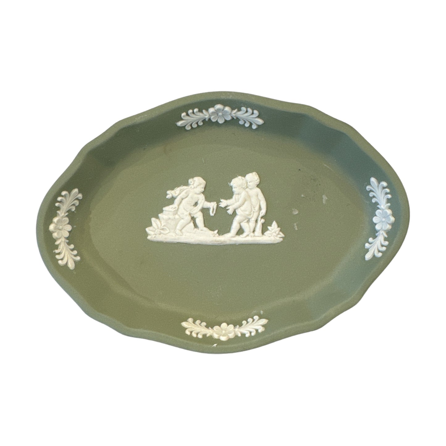 Small Oval Green Wedgewood Tray