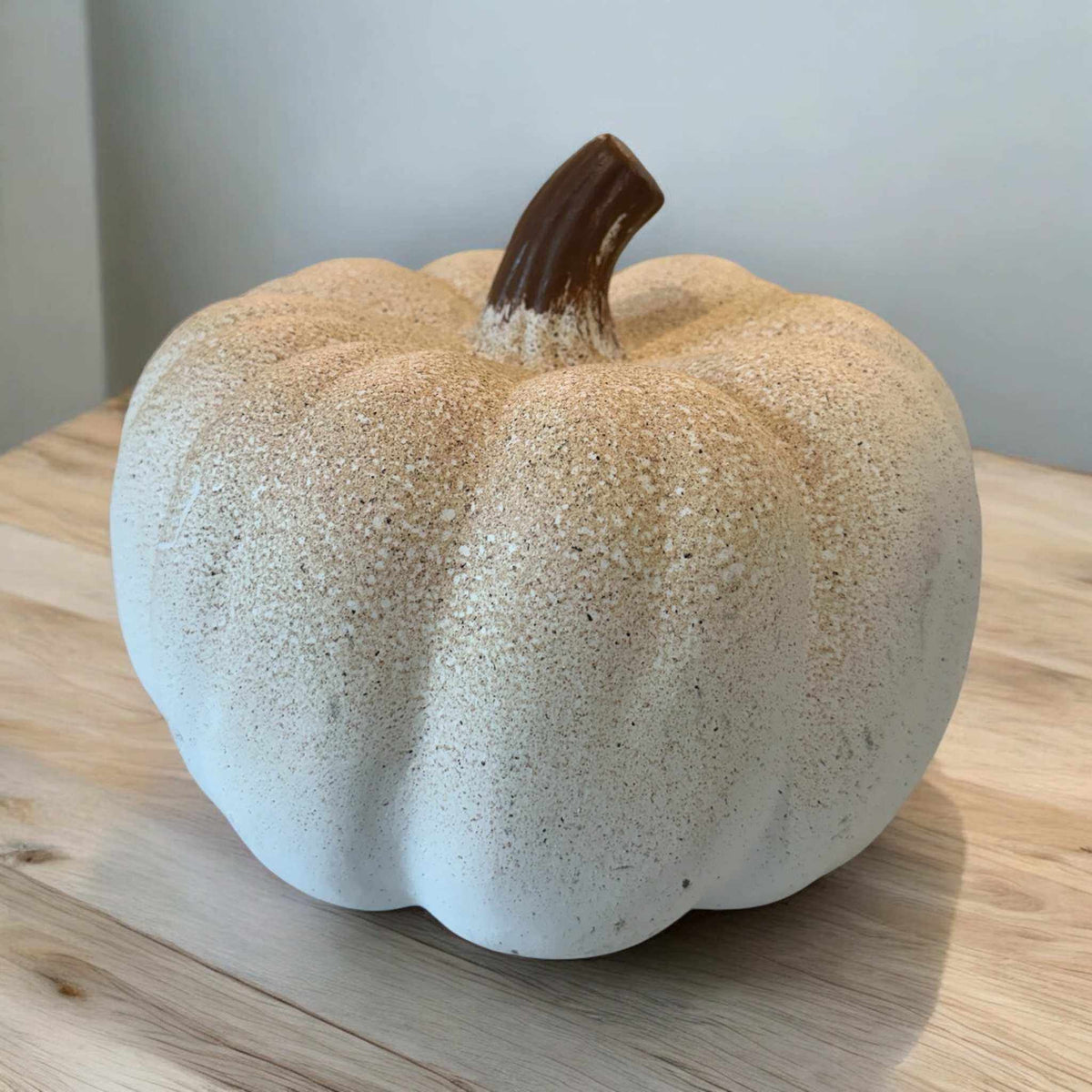 
                  
                    White Speckled Concrete Pumpkin – Hand Painted - Curated Home Decor
                  
                