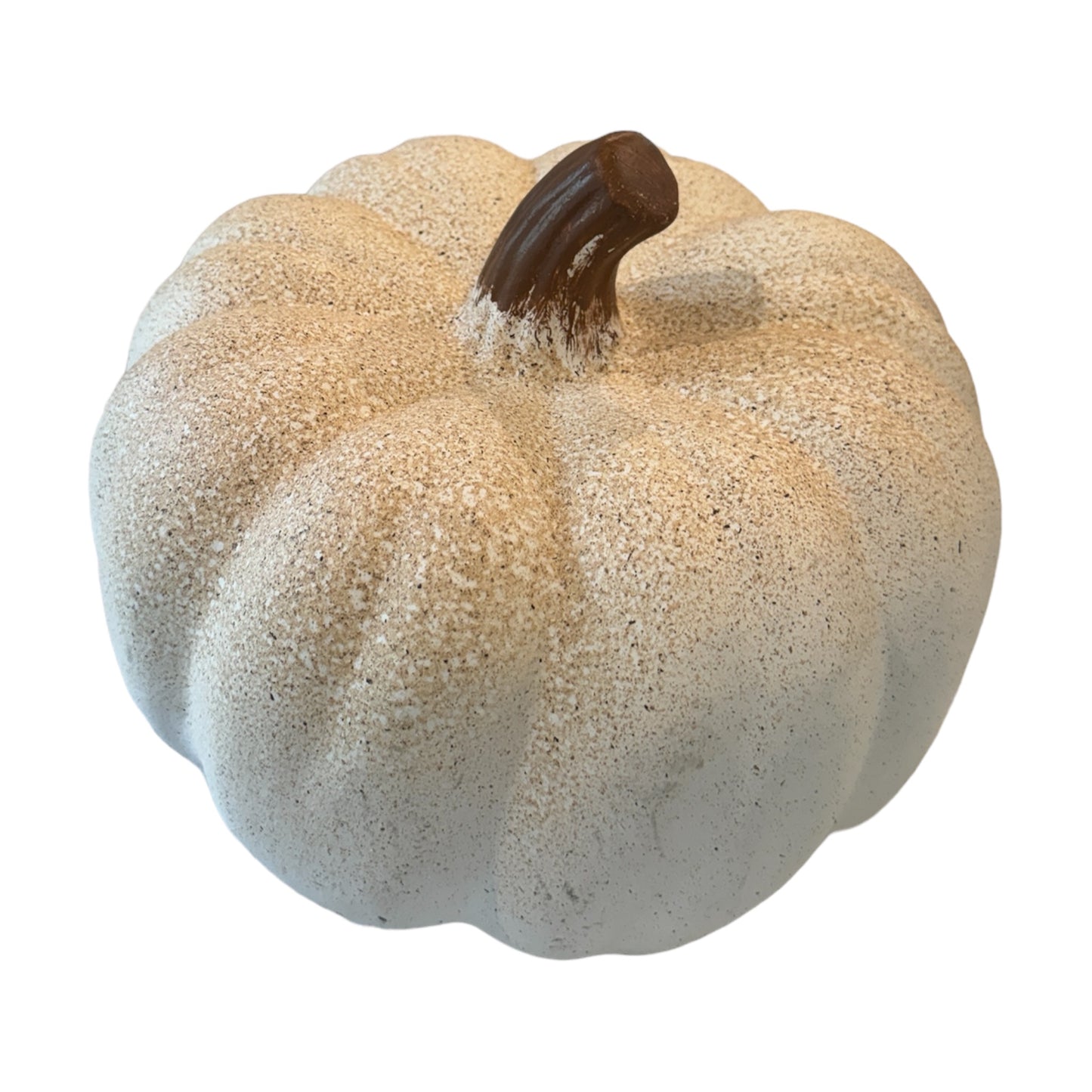 Medium Concrete Plaster White Pumpkin Speckled - Curated Home Decor