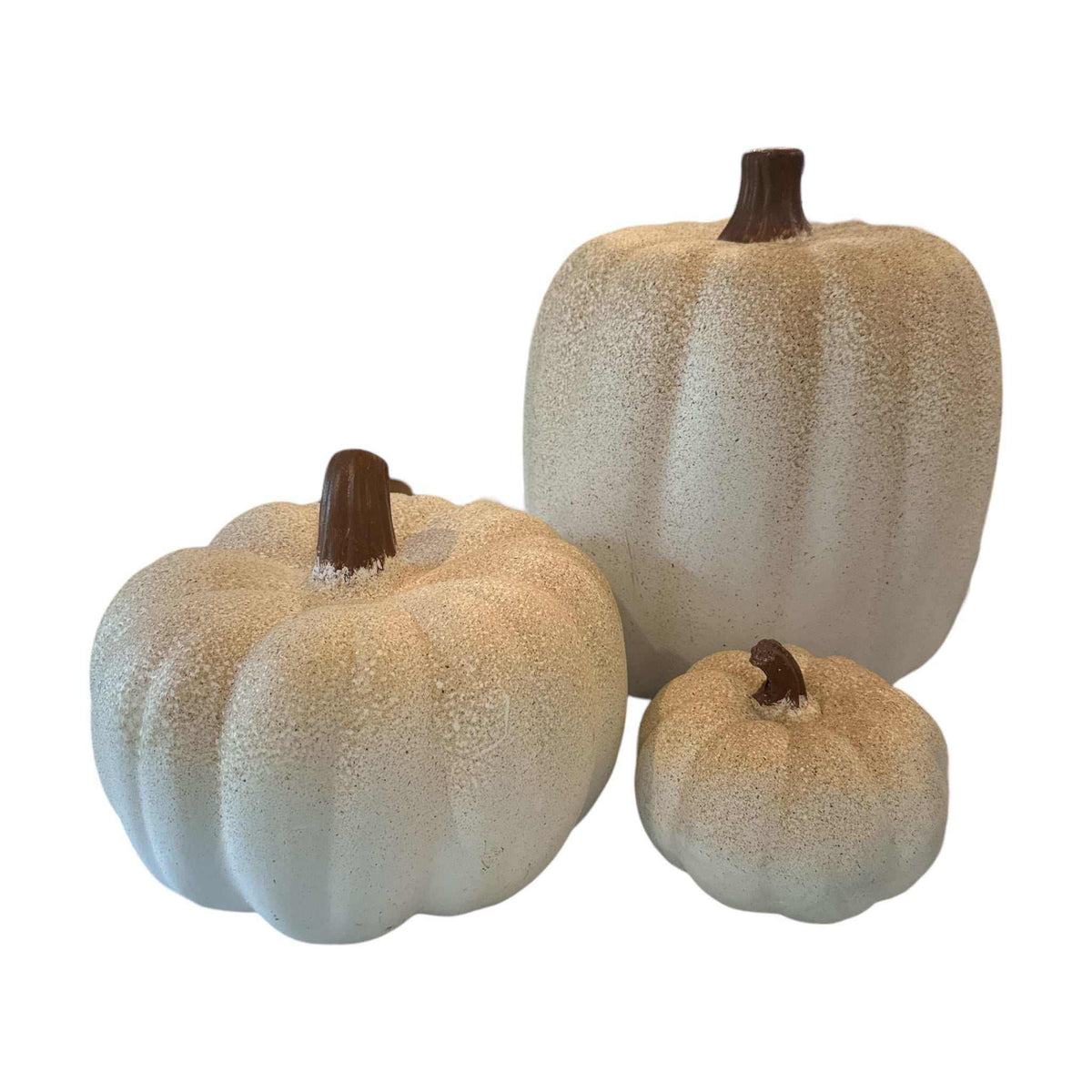 
                  
                    White Speckled Concrete Pumpkin – Hand Painted - Curated Home Decor
                  
                