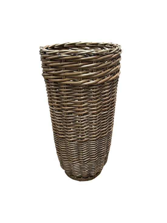 Multi-Functional Wicker Umbrella Stand and Storage Basket