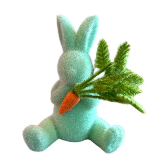 Flocked bunny with carrot