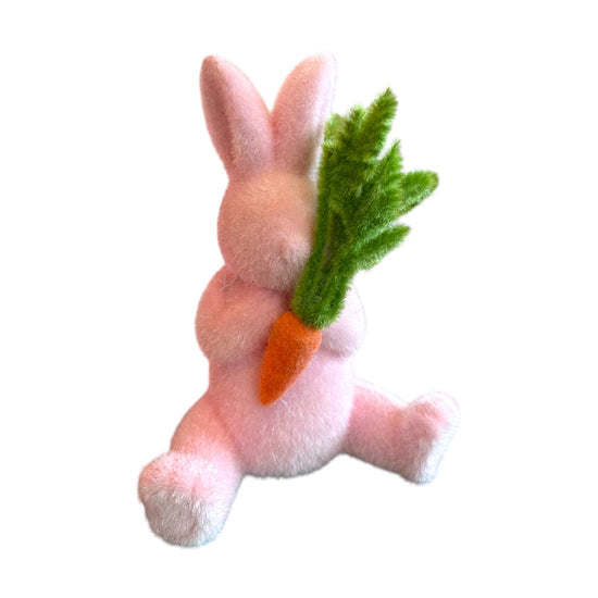 Flocked bunny with carrot