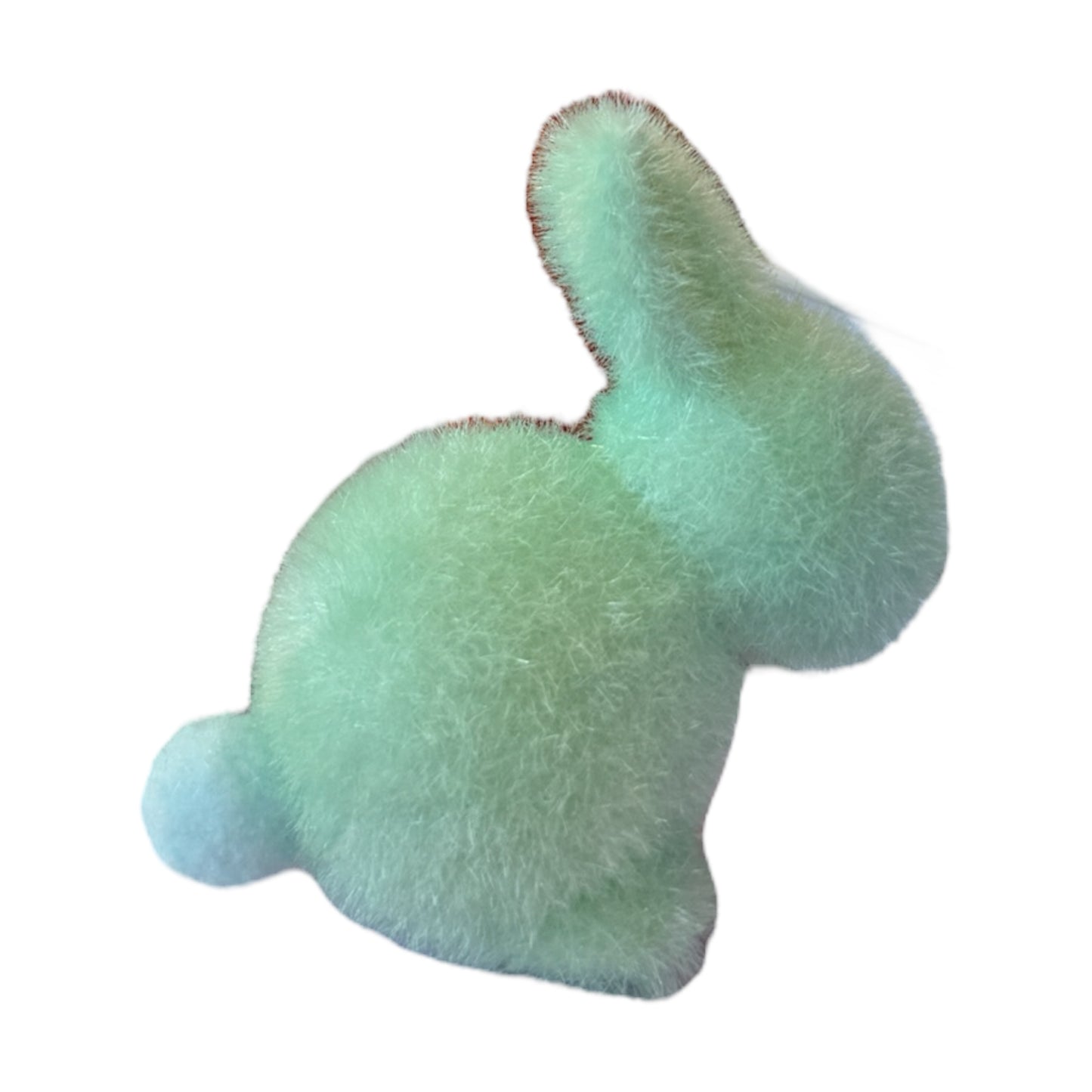 3.5" Pastel Flocked Bunnies with Pom Pom Tails